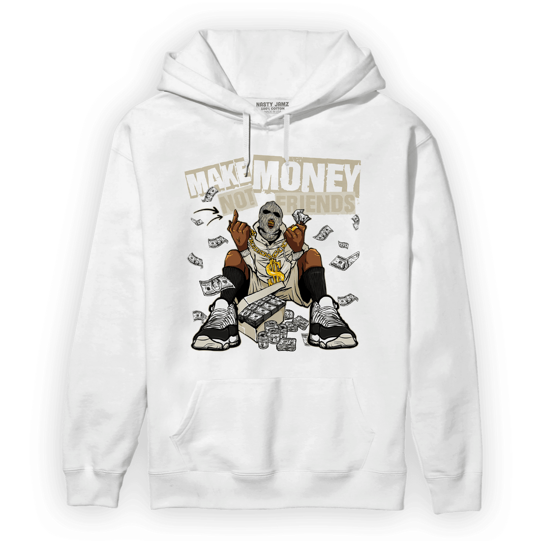 Gratitude 11s Hoodie Match Make Money Not Friends - NastyJamz