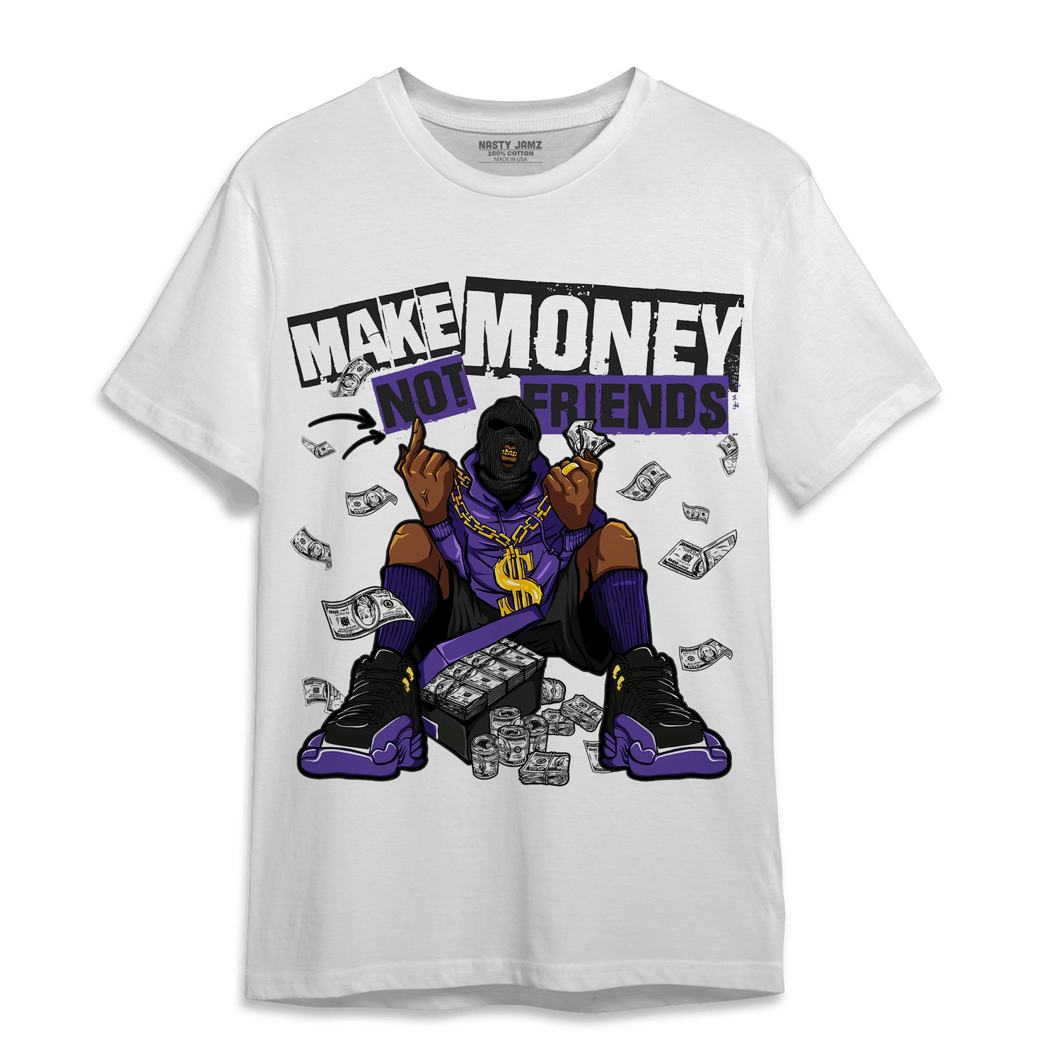 Field Purple 12s T Shirt Match Make Money Not Friends - NastyJamz