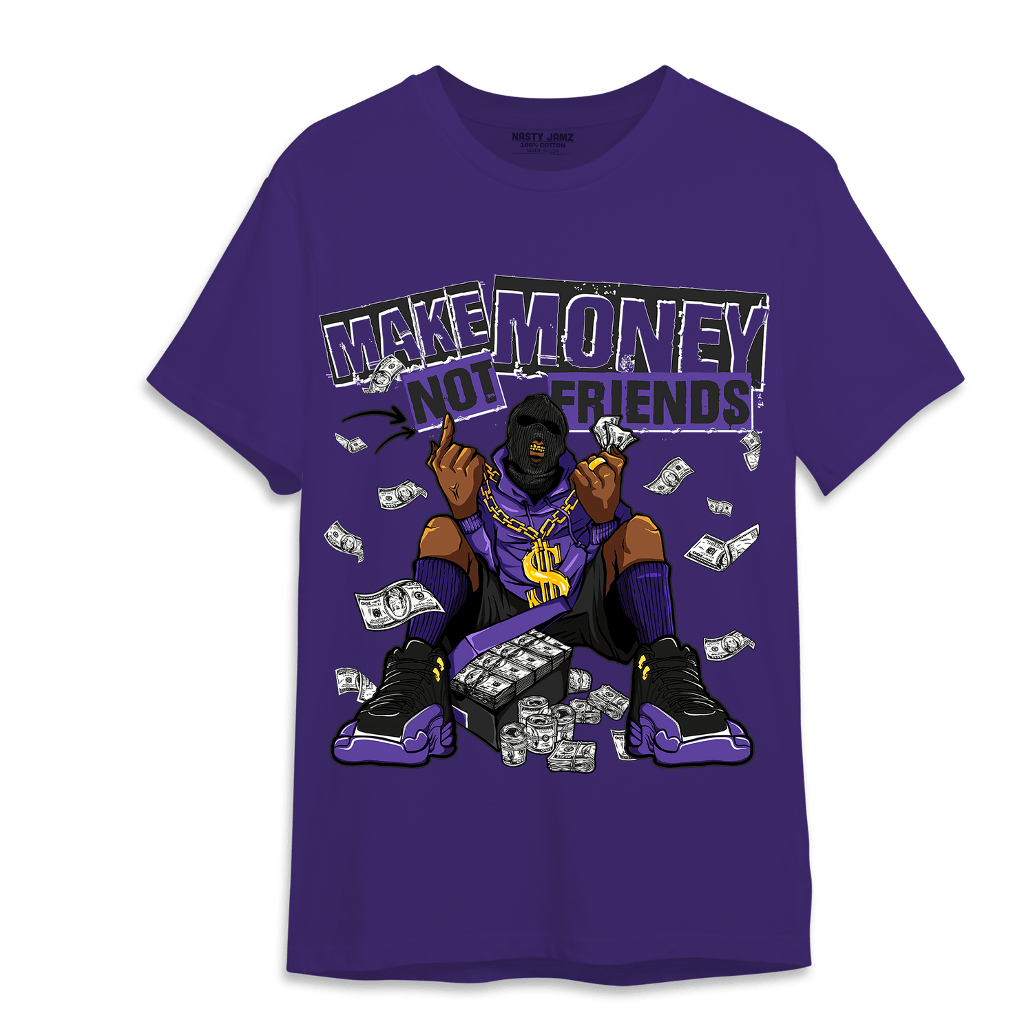 Field Purple 12s T Shirt Match Make Money Not Friends - NastyJamz