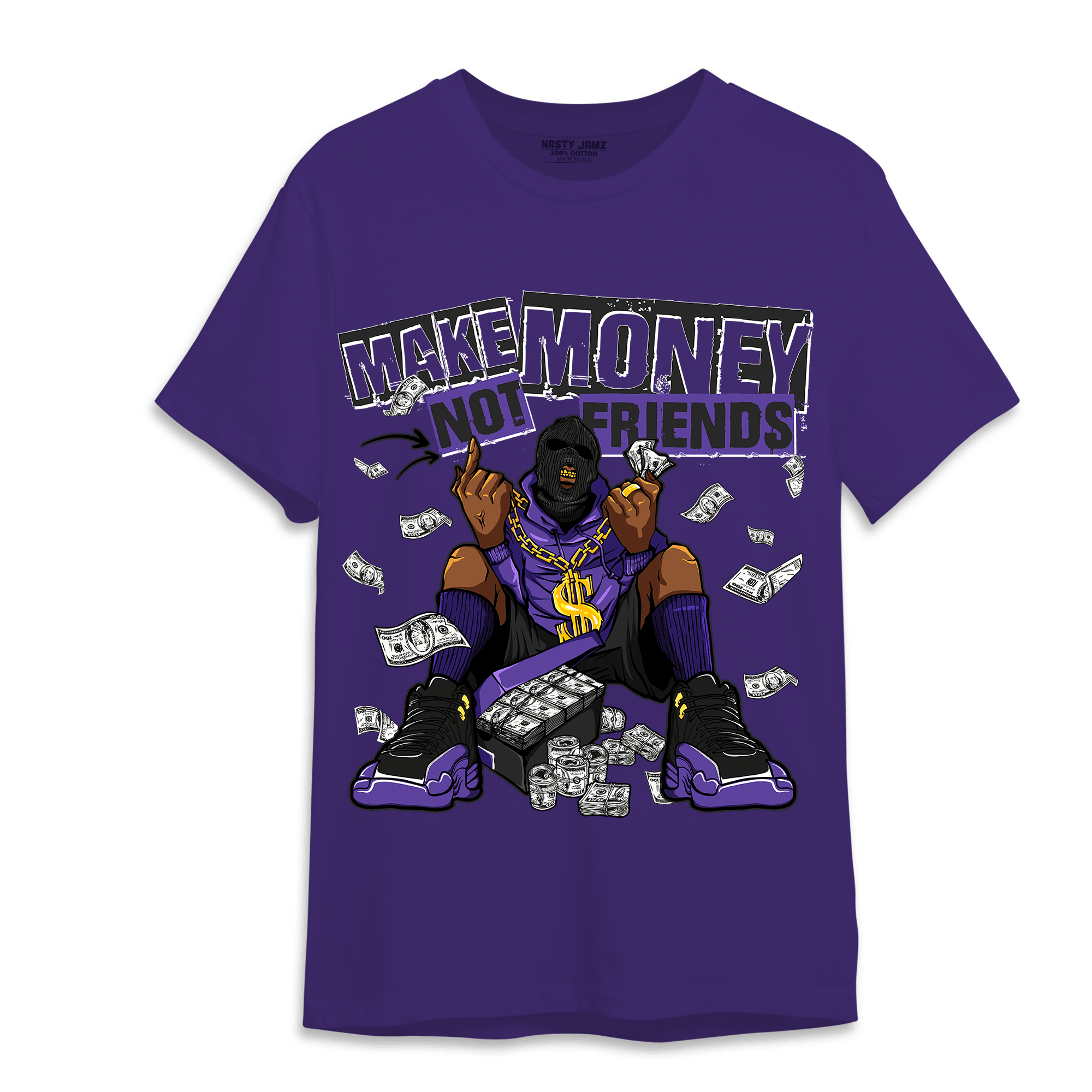 Field Purple 12s T Shirt Match Make Money Not Friends - NastyJamz