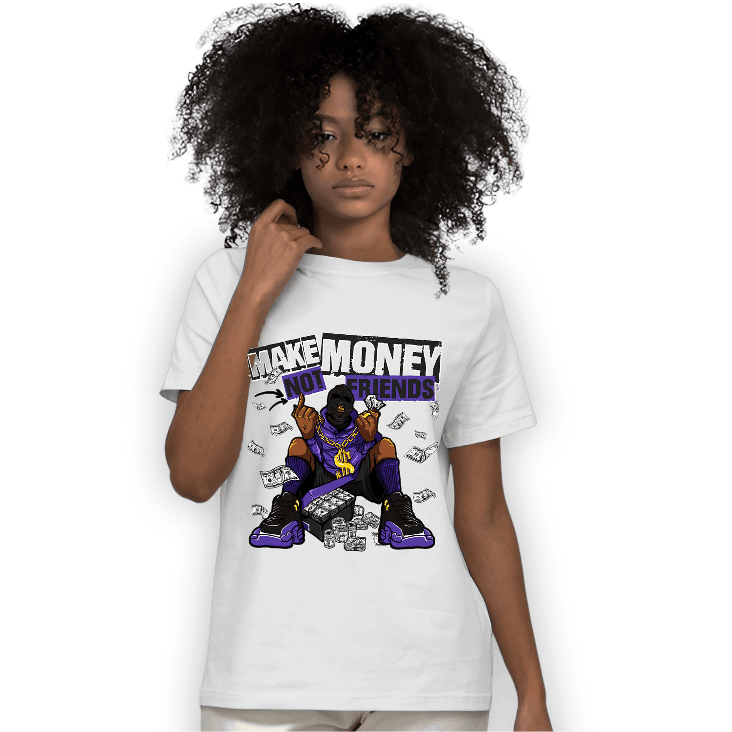 Field Purple 12s T Shirt Match Make Money Not Friends - NastyJamz