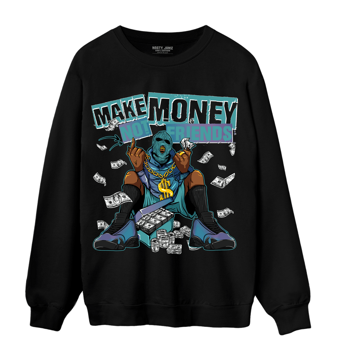 Low Love Letter 14s Sweatshirt Match Make Money Not Friends - NastyJamz