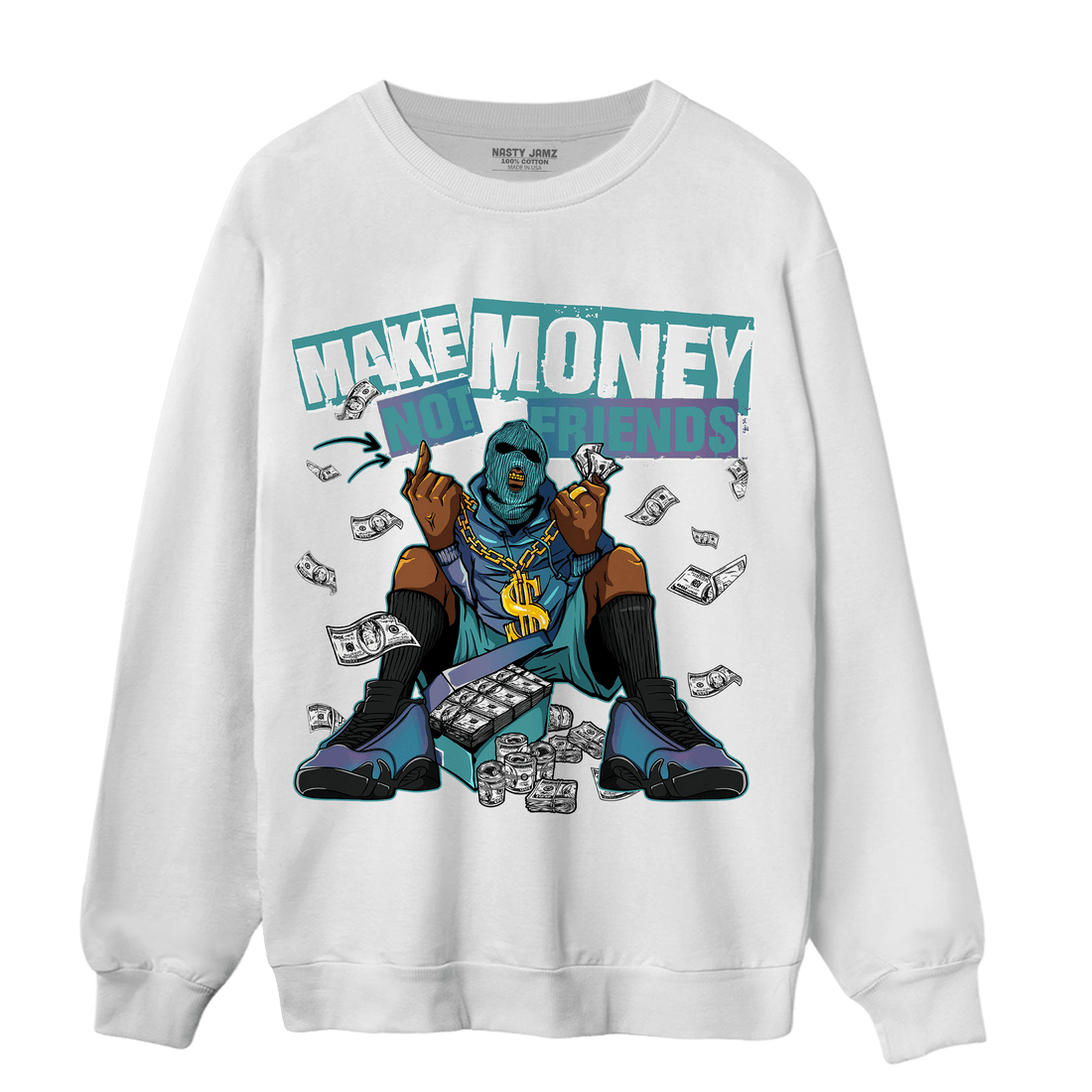 Low Love Letter 14s Sweatshirt Match Make Money Not Friends - NastyJamz