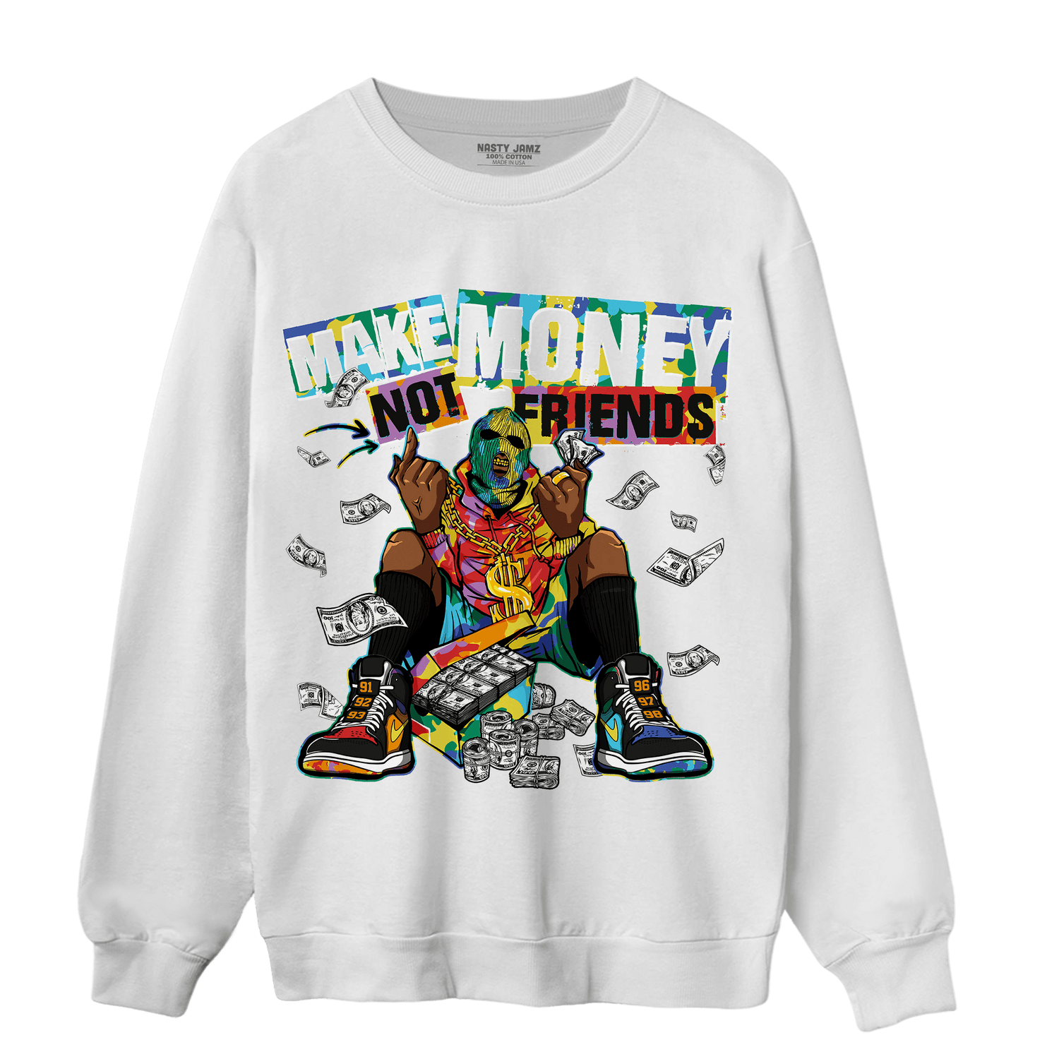 Mid GS Six Championships 1s Sweatshirt Match Make Money Not Friends - NastyJamz