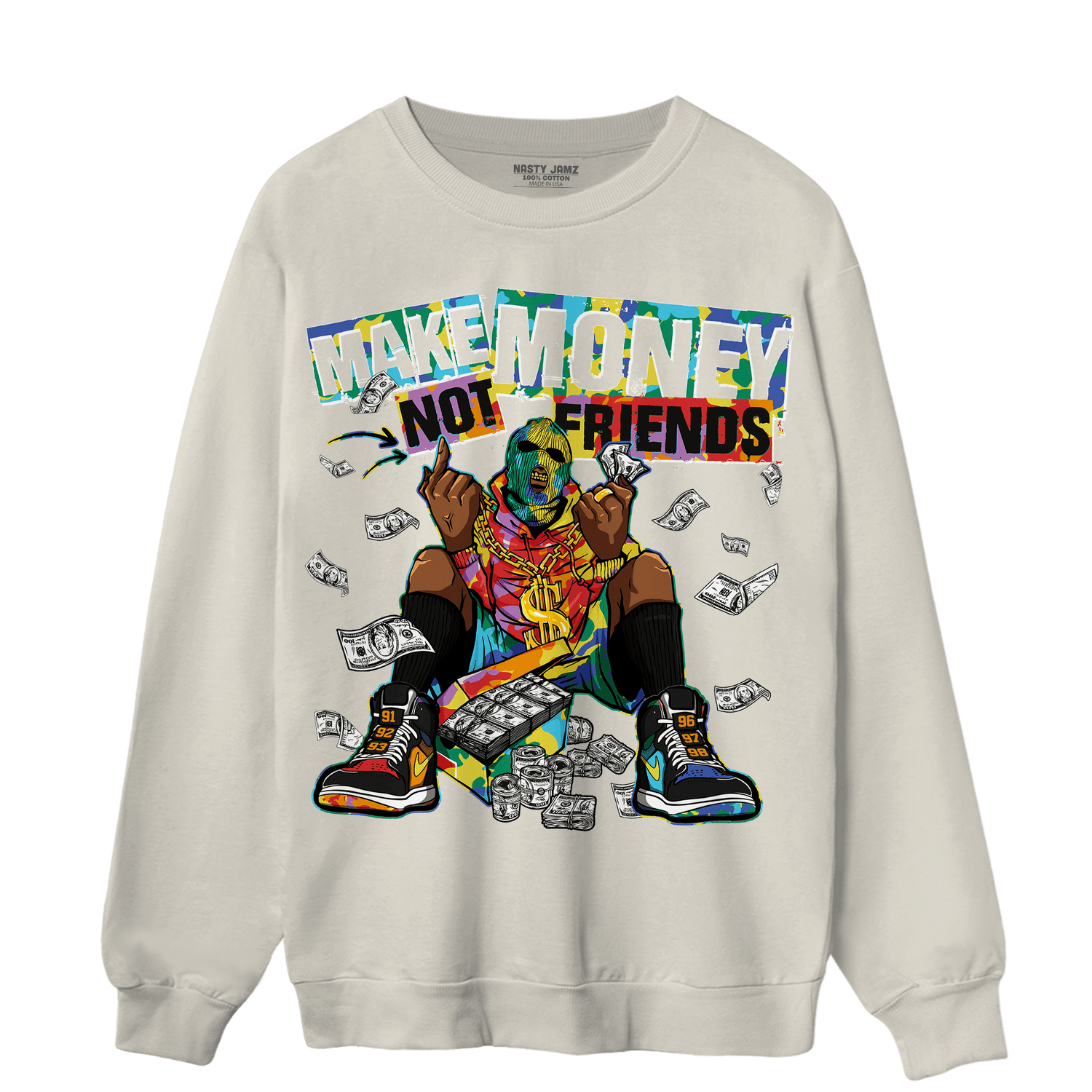 Mid GS Six Championships 1s Sweatshirt Match Make Money Not Friends - NastyJamz