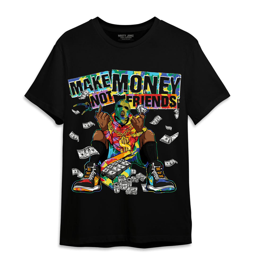 Mid GS Six Championships 1s T Shirt Match Make Money Not Friends - NastyJamz