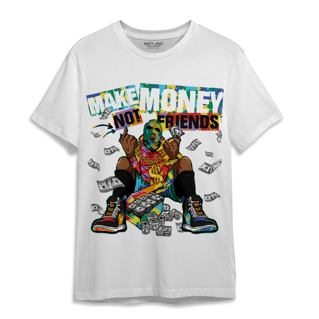 Mid GS Six Championships 1s T Shirt Match Make Money Not Friends - NastyJamz