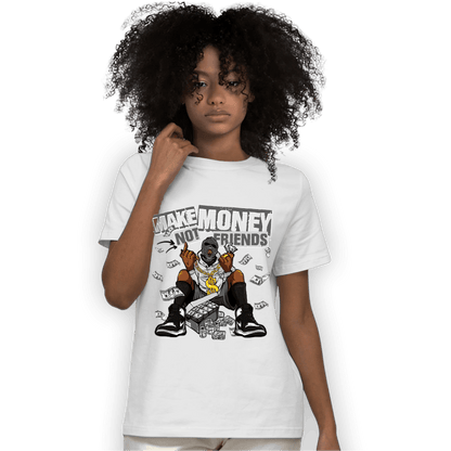 Retro High OG Black White 1s T Shirt Match Make Money Not Friends - NastyJamz