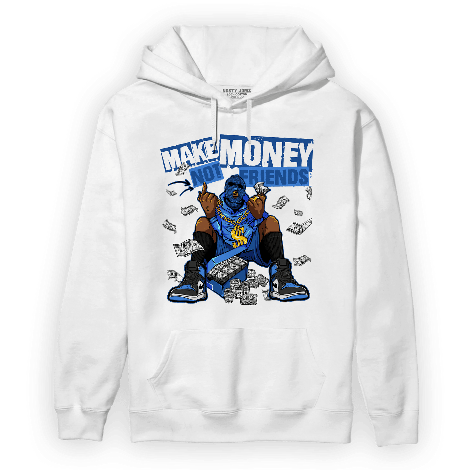 University Blue Toe 1s Hoodie Match Make Money Not Friends - NastyJamz