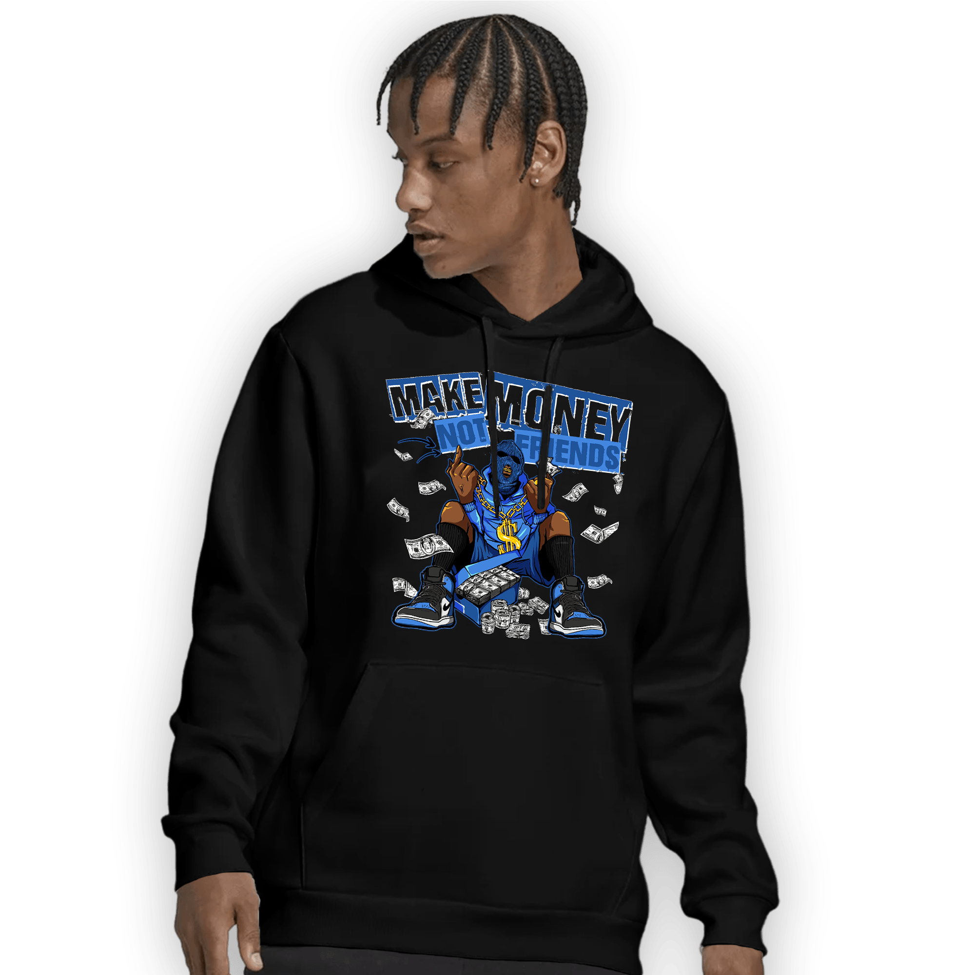 University Blue Toe 1s Hoodie Match Make Money Not Friends - NastyJamz