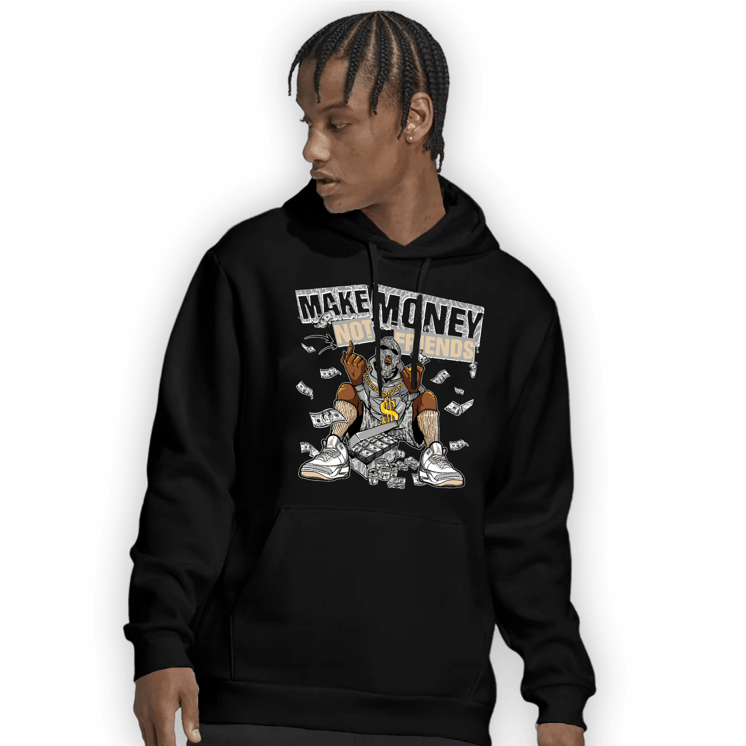Craft Ivory 3s Hoodie Match Make Money Not Friends - NastyJamz