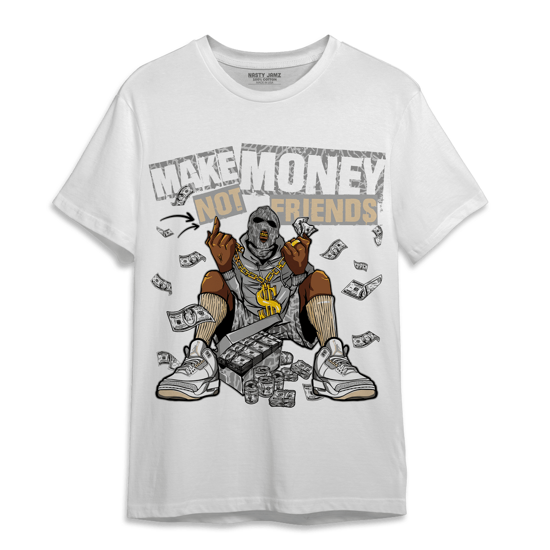 Craft Ivory 3s T Shirt Match Make Money Not Friends - NastyJamz