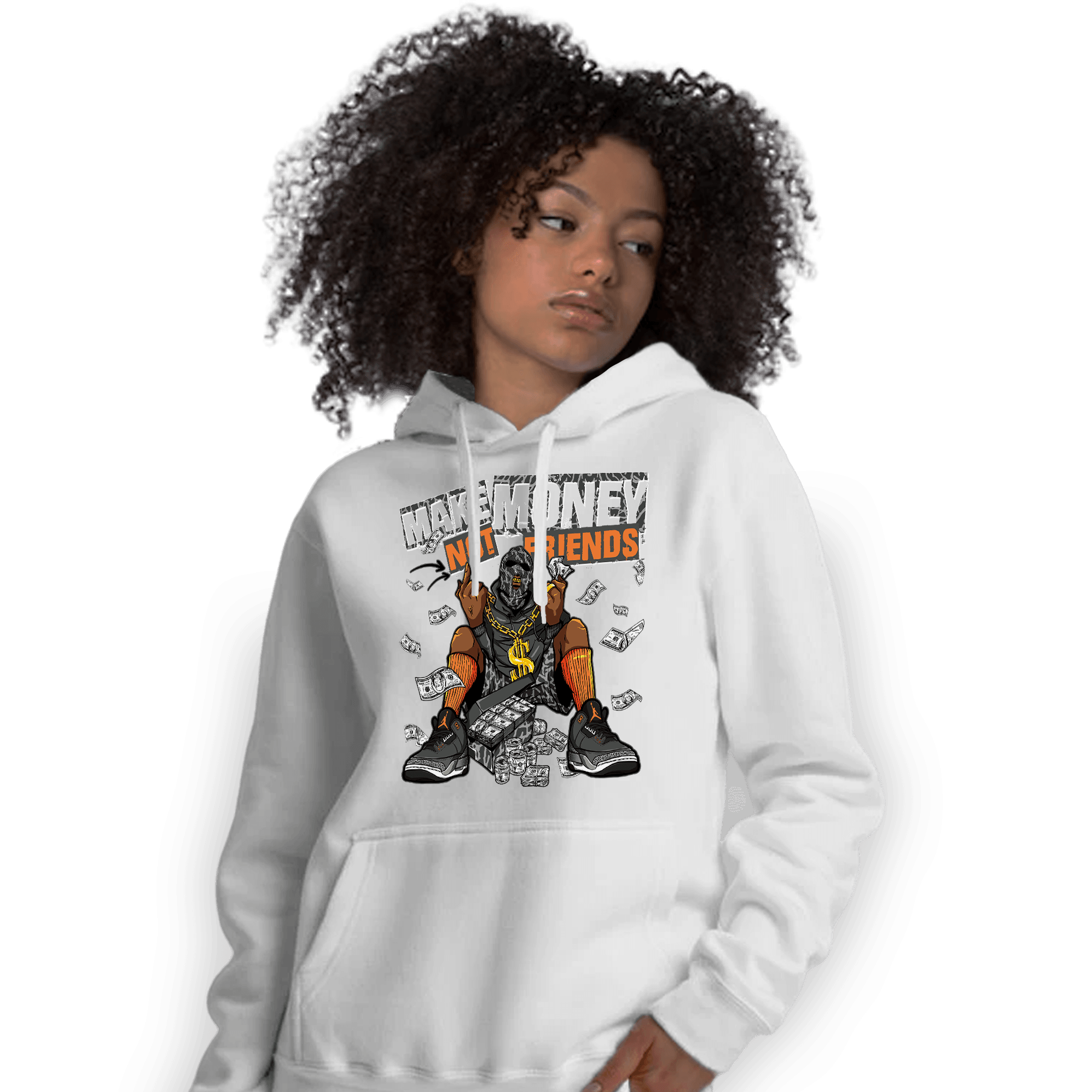 Fear Pack 3s Hoodie Match Make Money Not Friends - NastyJamz