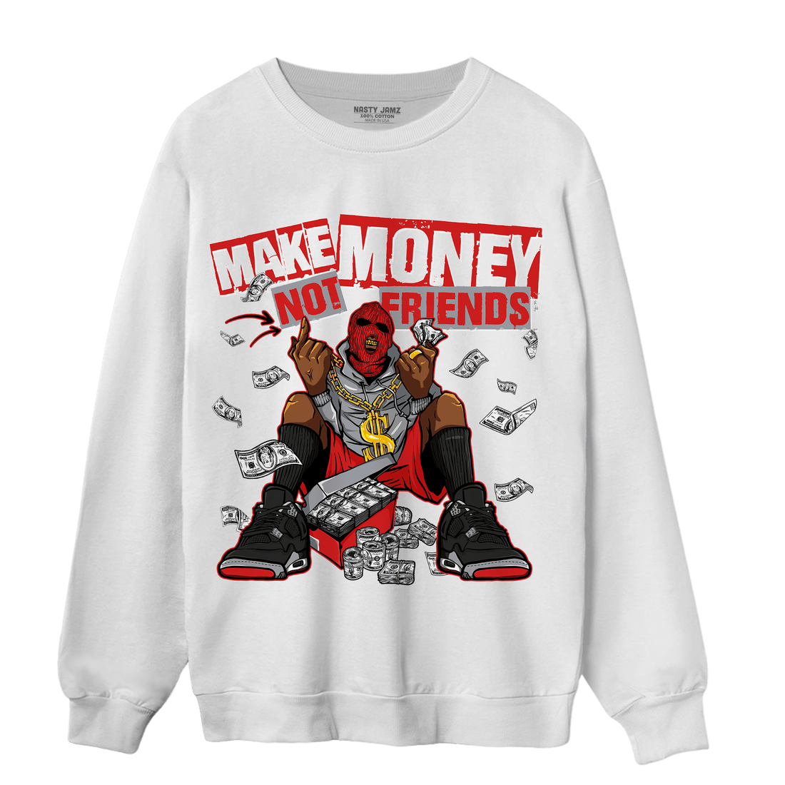 Bred Reimagined 4s Sweatshirt Match Make Money Not Friends - NastyJamz