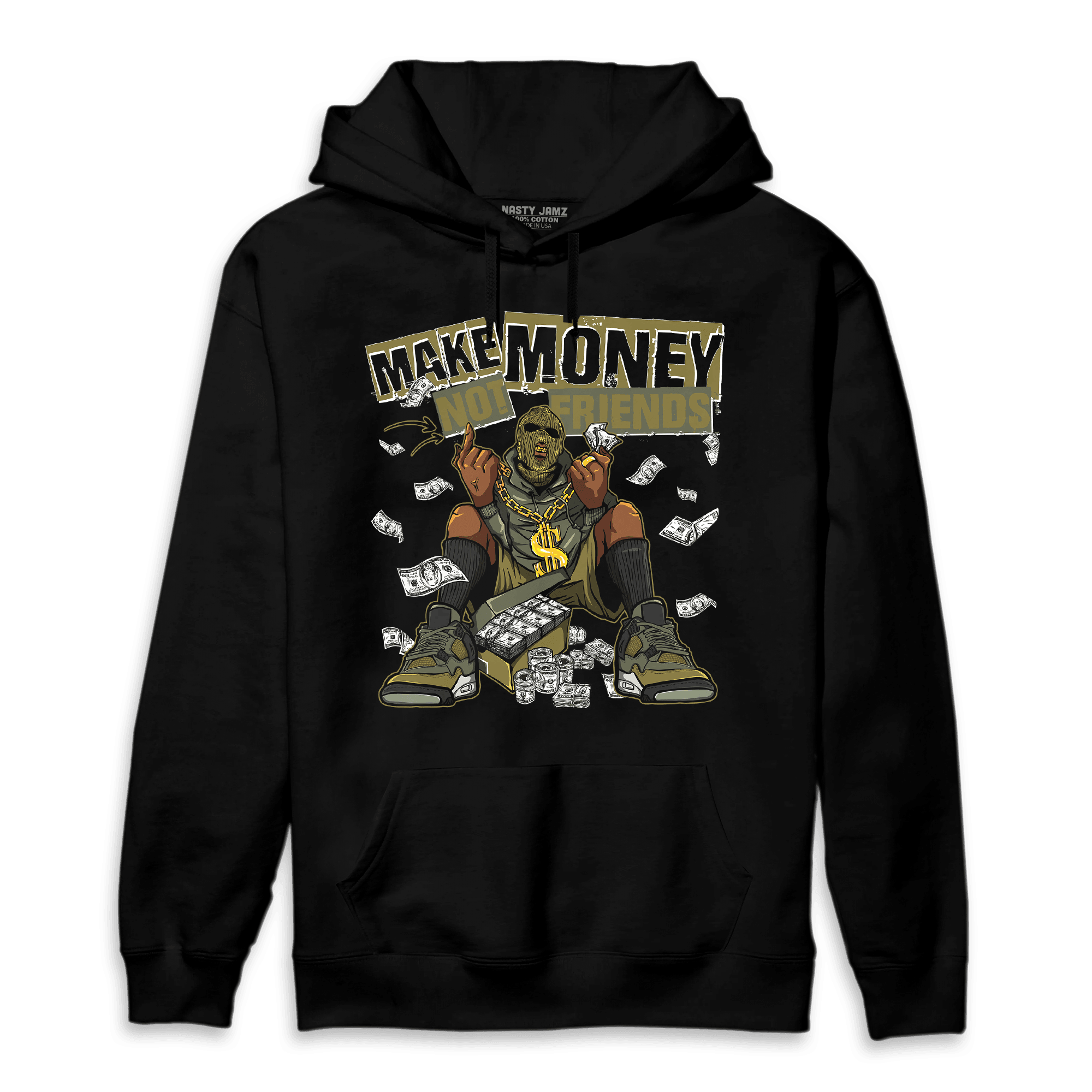 SE Craft Medium Olive 4s Hoodie Match Make Money Not Friends - NastyJamz