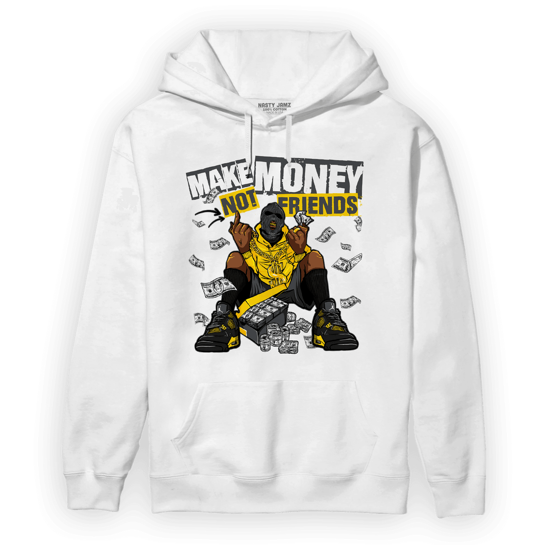 Thunder 4s Hoodie Match Make Money Not Friends - NastyJamz