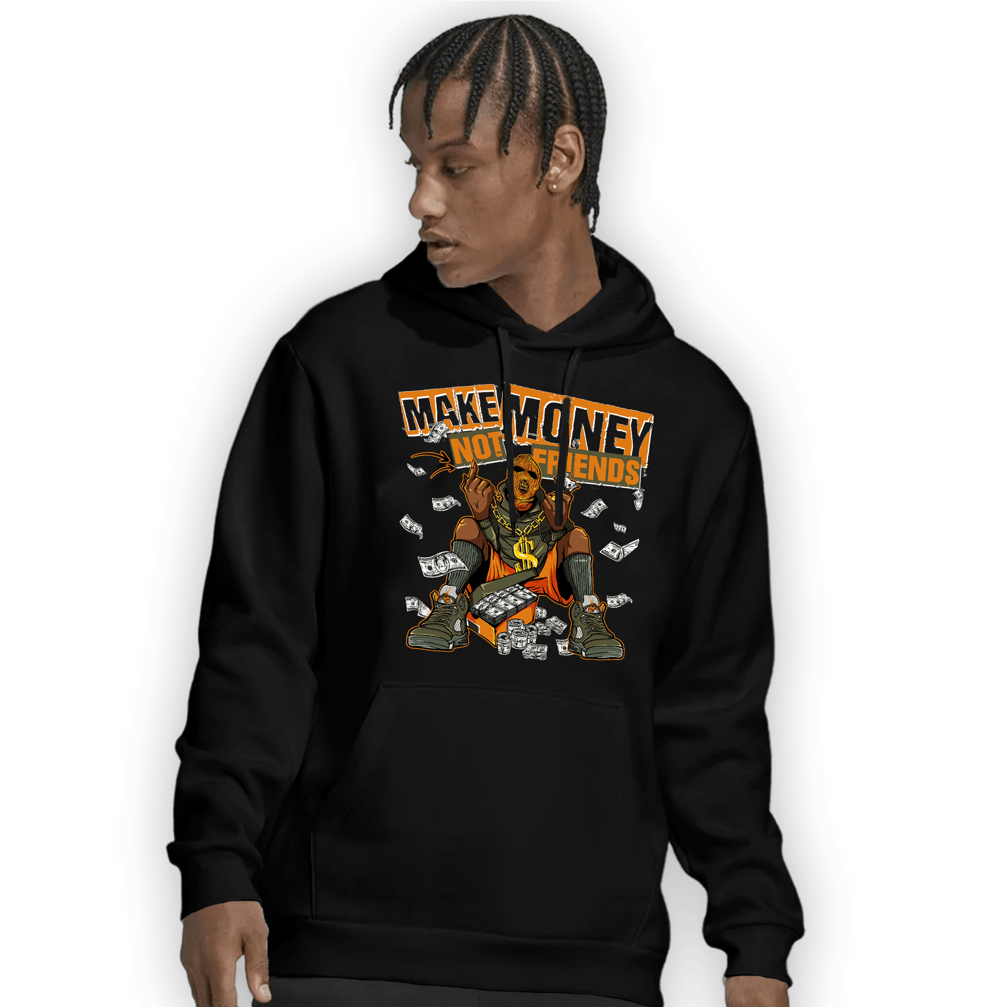 Olive 5s Hoodie Match Make Money Not Friends - NastyJamz
