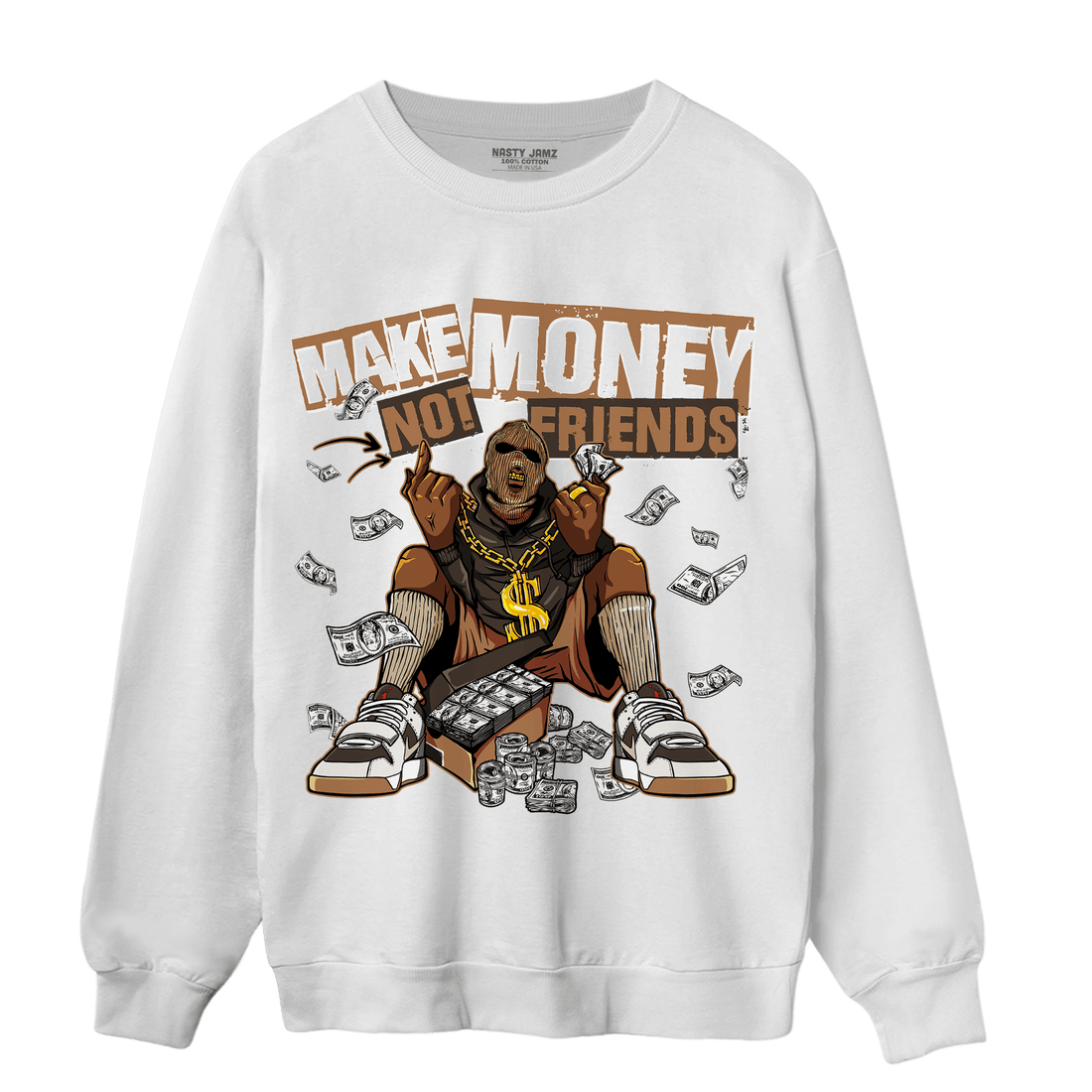 Jumpman Jack Sweatshirt Match Make Money Not Friends - NastyJamz