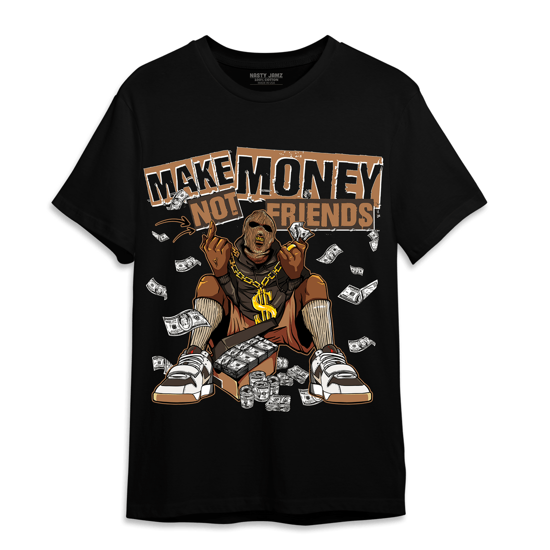 Jumpman Jack T Shirt Match Make Money Not Friends - NastyJamz