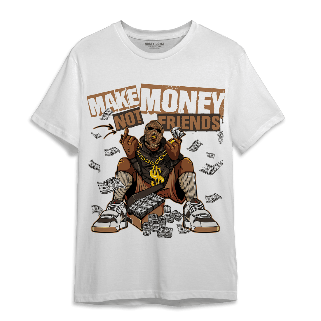 Jumpman Jack T Shirt Match Make Money Not Friends - NastyJamz