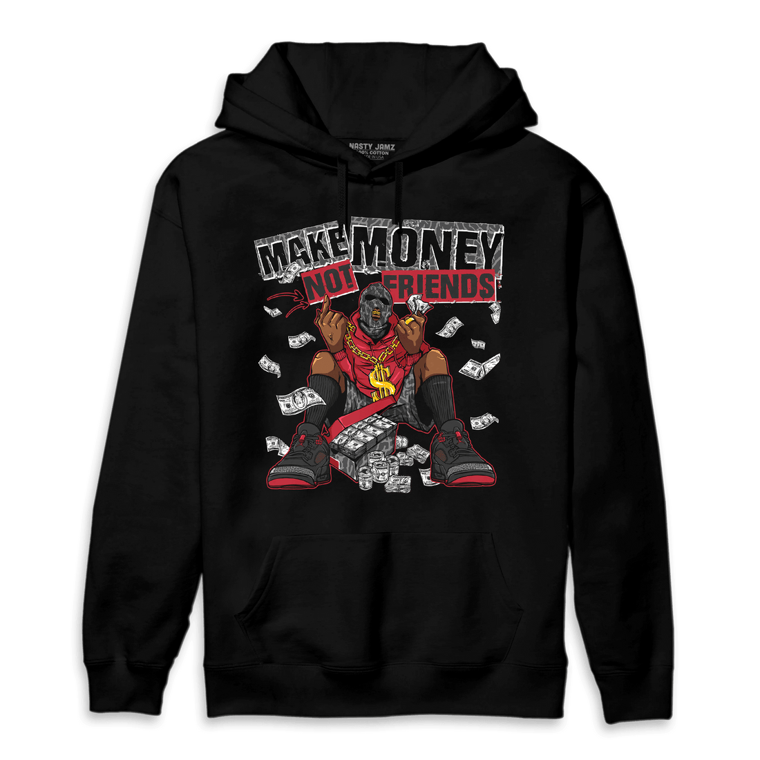 Spizike Low Bred Hoodie Match Make Money Not Friends - NastyJamz