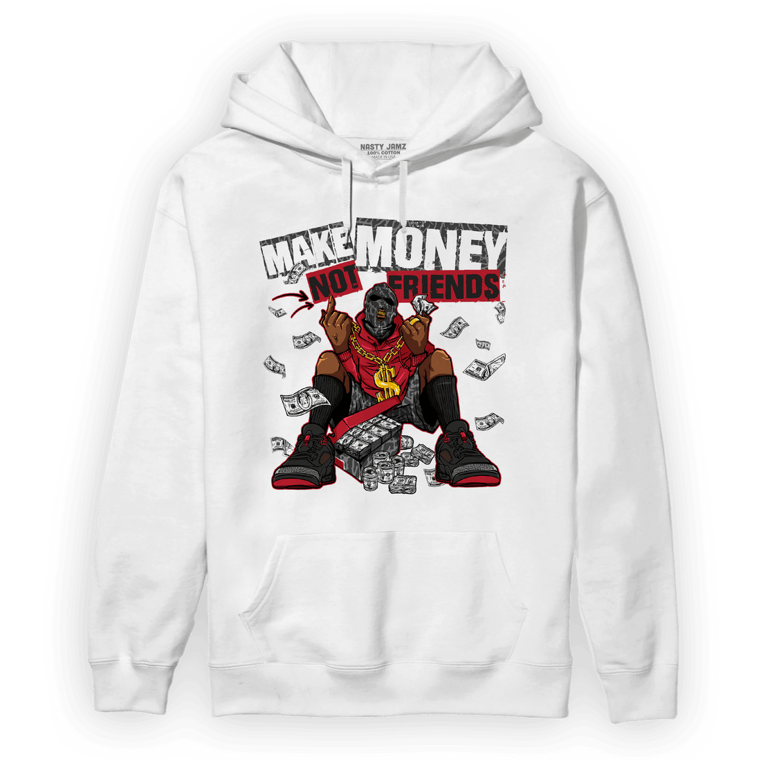 Spizike Low Bred Hoodie Match Make Money Not Friends - NastyJamz