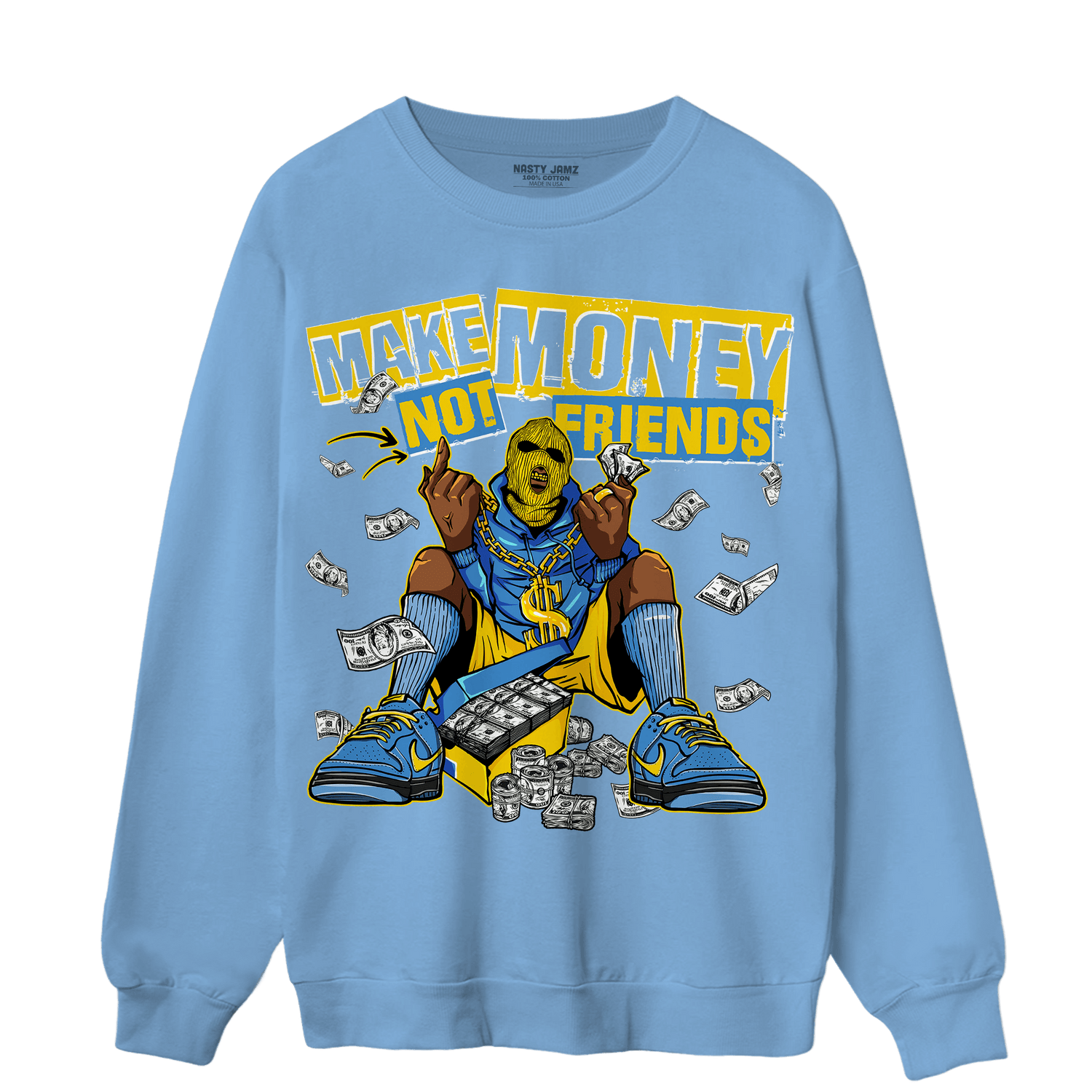 SB Dunk Bubbles Sweatshirt Match Make Money Not Friends - NastyJamz