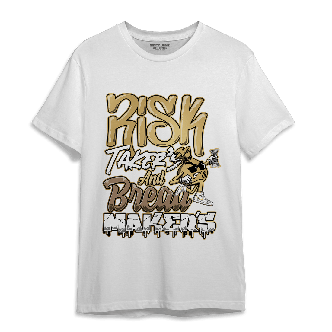 High OG Metallic Gold 1s T Shirt Match Making Our Bread - NastyJamz