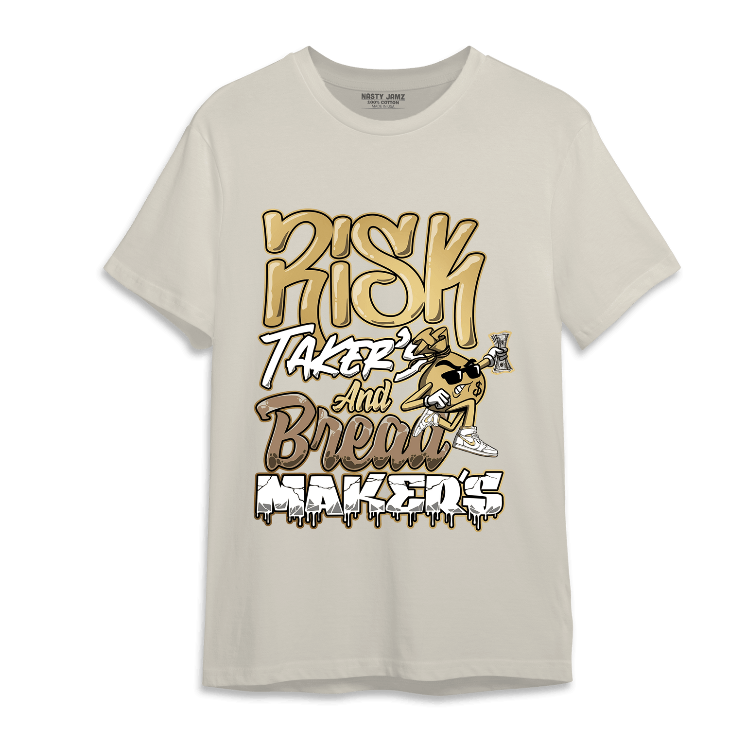 High OG Metallic Gold 1s T Shirt Match Making Our Bread - NastyJamz