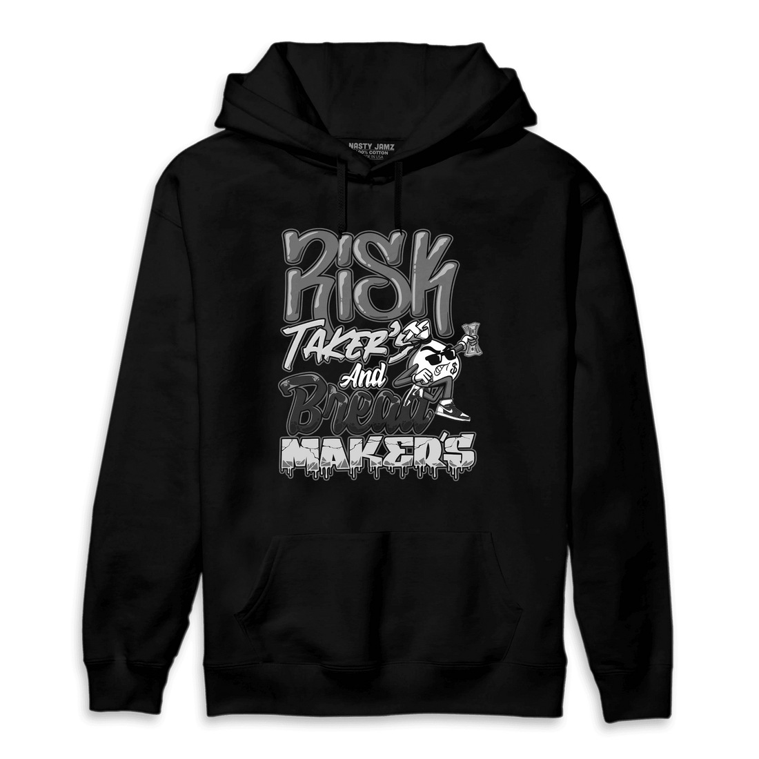 Retro High OG Black White 1s Hoodie Match Making Our Bread - NastyJamz