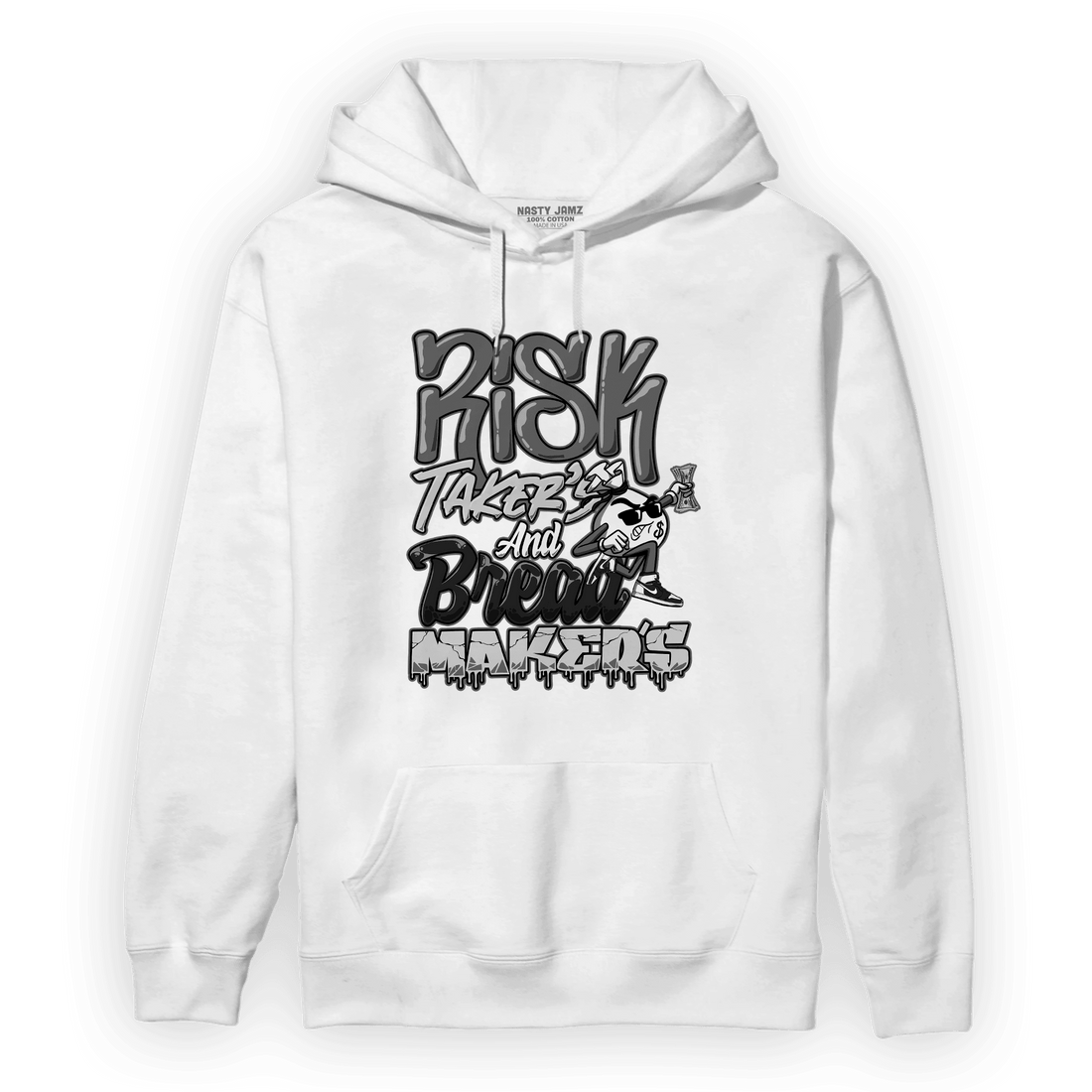 Retro High OG Black White 1s Hoodie Match Making Our Bread - NastyJamz