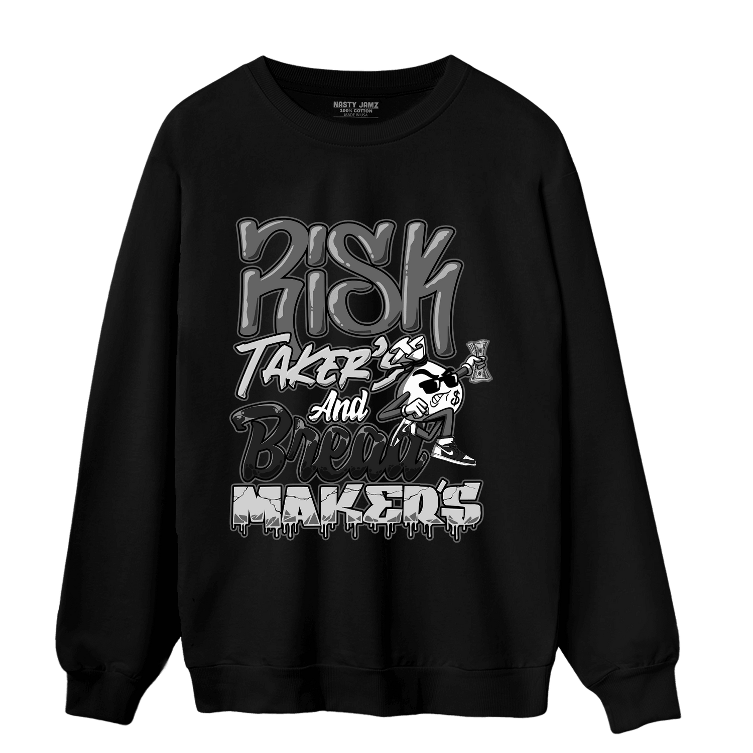 Retro High OG Black White 1s Sweatshirt Match Making Our Bread - NastyJamz
