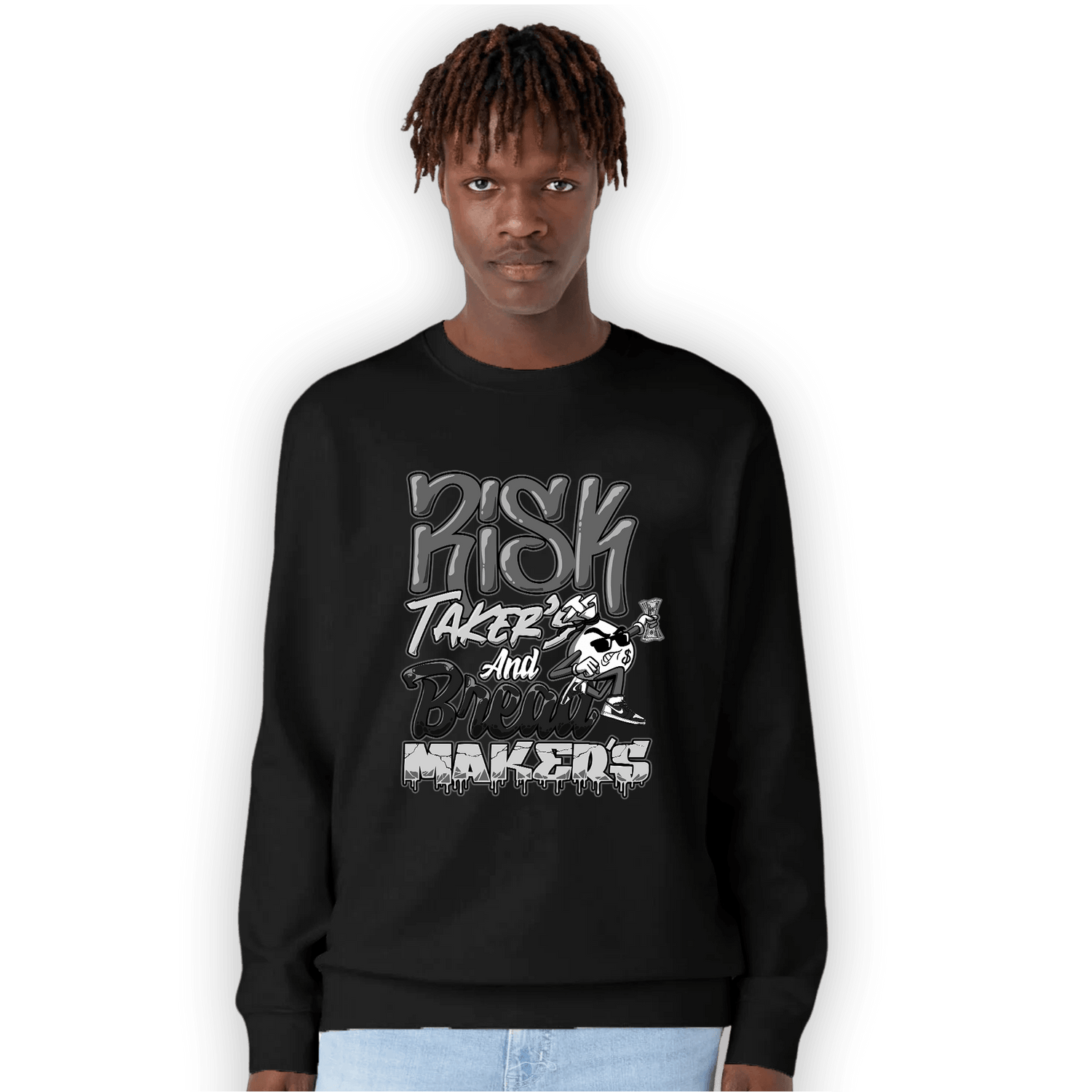 Retro High OG Black White 1s Sweatshirt Match Making Our Bread - NastyJamz