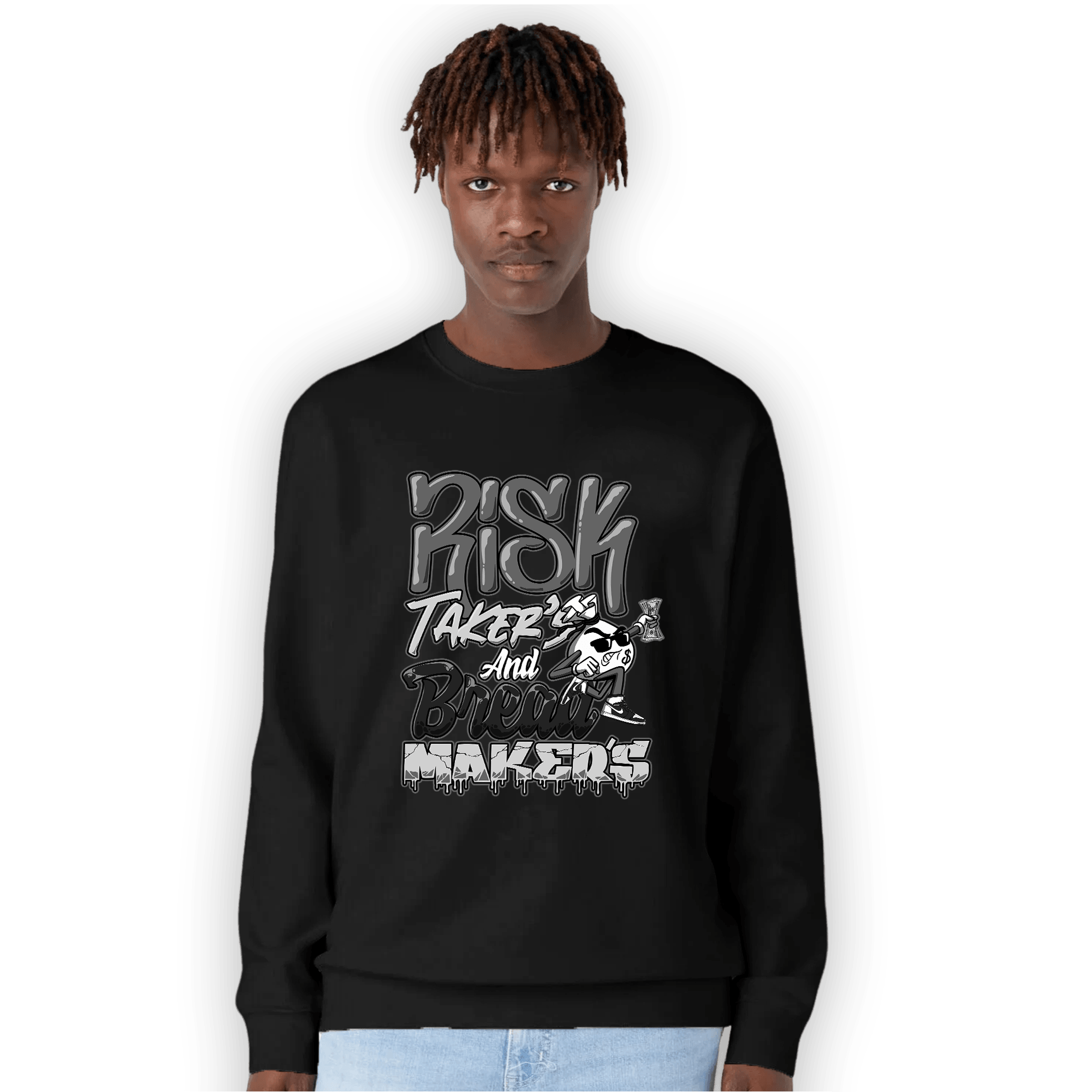 Retro High OG Black White 1s Sweatshirt Match Making Our Bread - NastyJamz