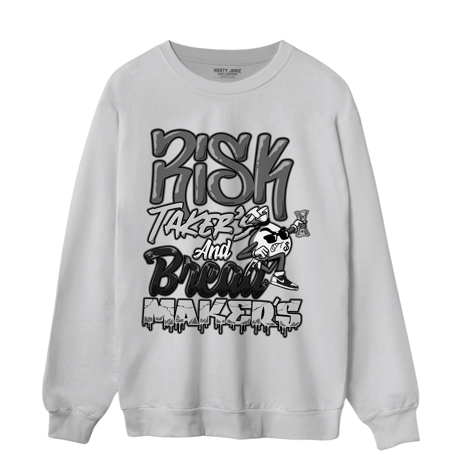 Retro High OG Black White 1s Sweatshirt Match Making Our Bread - NastyJamz
