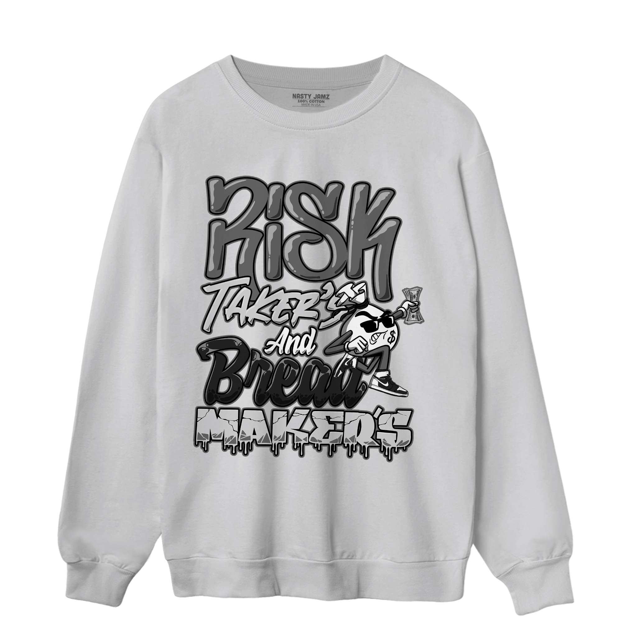 Retro High OG Black White 1s Sweatshirt Match Making Our Bread - NastyJamz