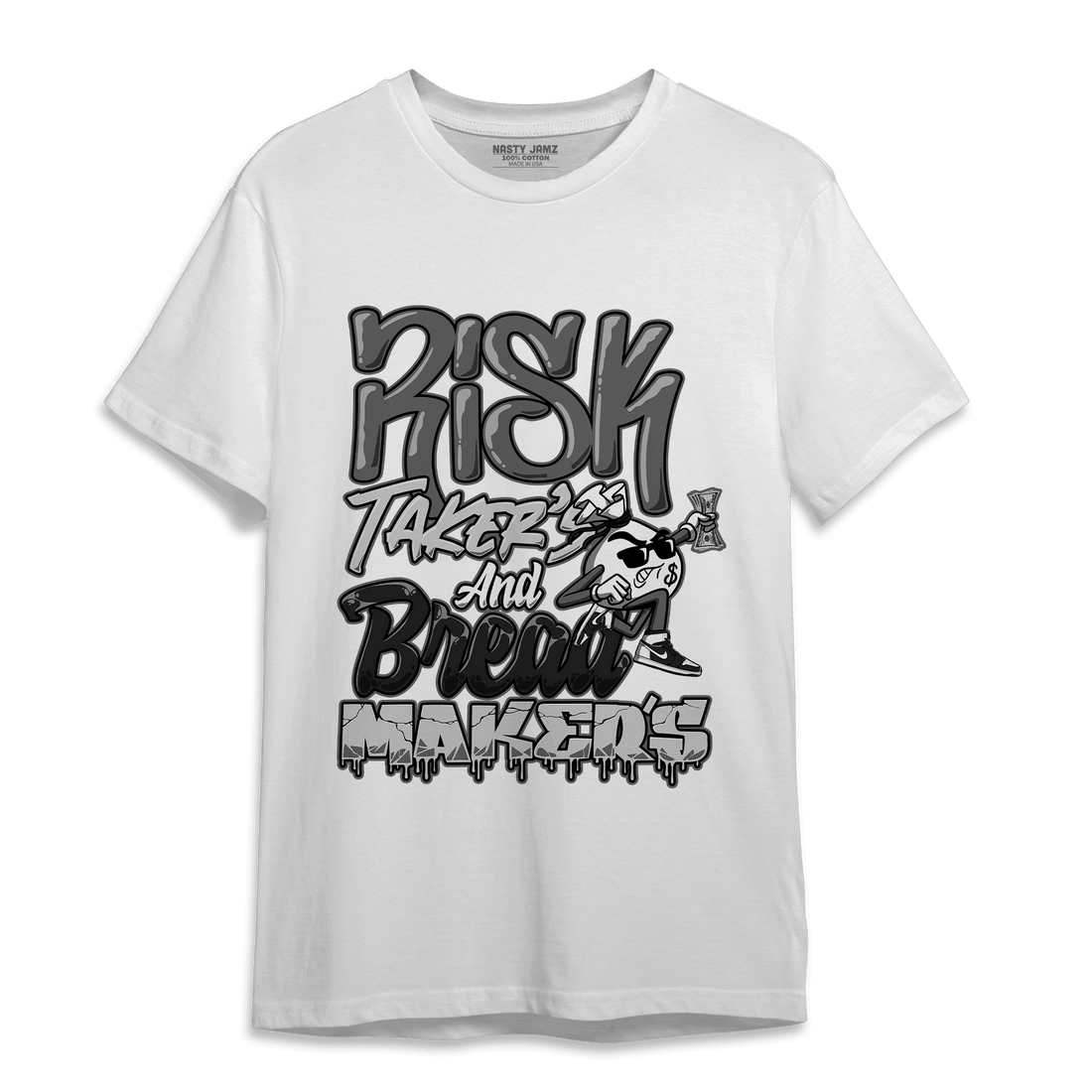 Retro High OG Black White 1s T Shirt Match Making Our Bread - NastyJamz