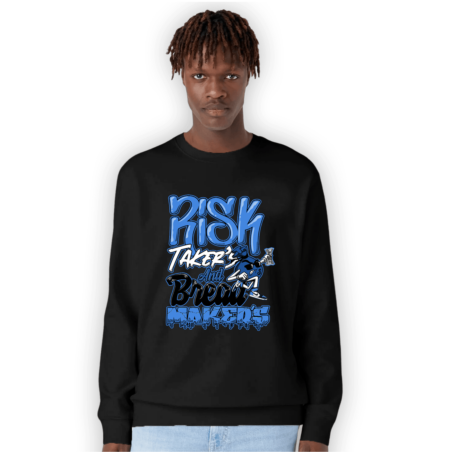 University Blue Toe 1s Sweatshirt Match Making Our Bread - NastyJamz