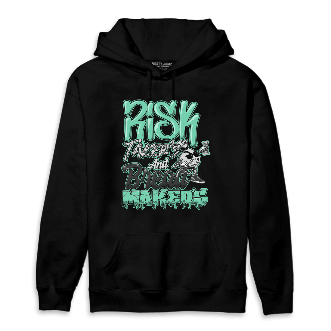 Green Glow 3s Hoodie Match Making Our Bread - NastyJamz