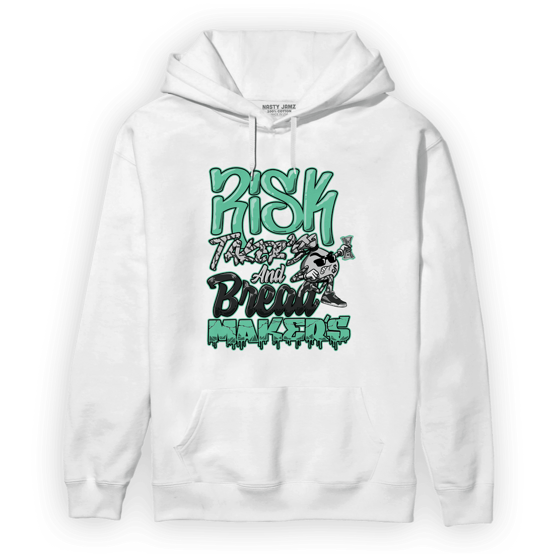 Green Glow 3s Hoodie Match Making Our Bread - NastyJamz