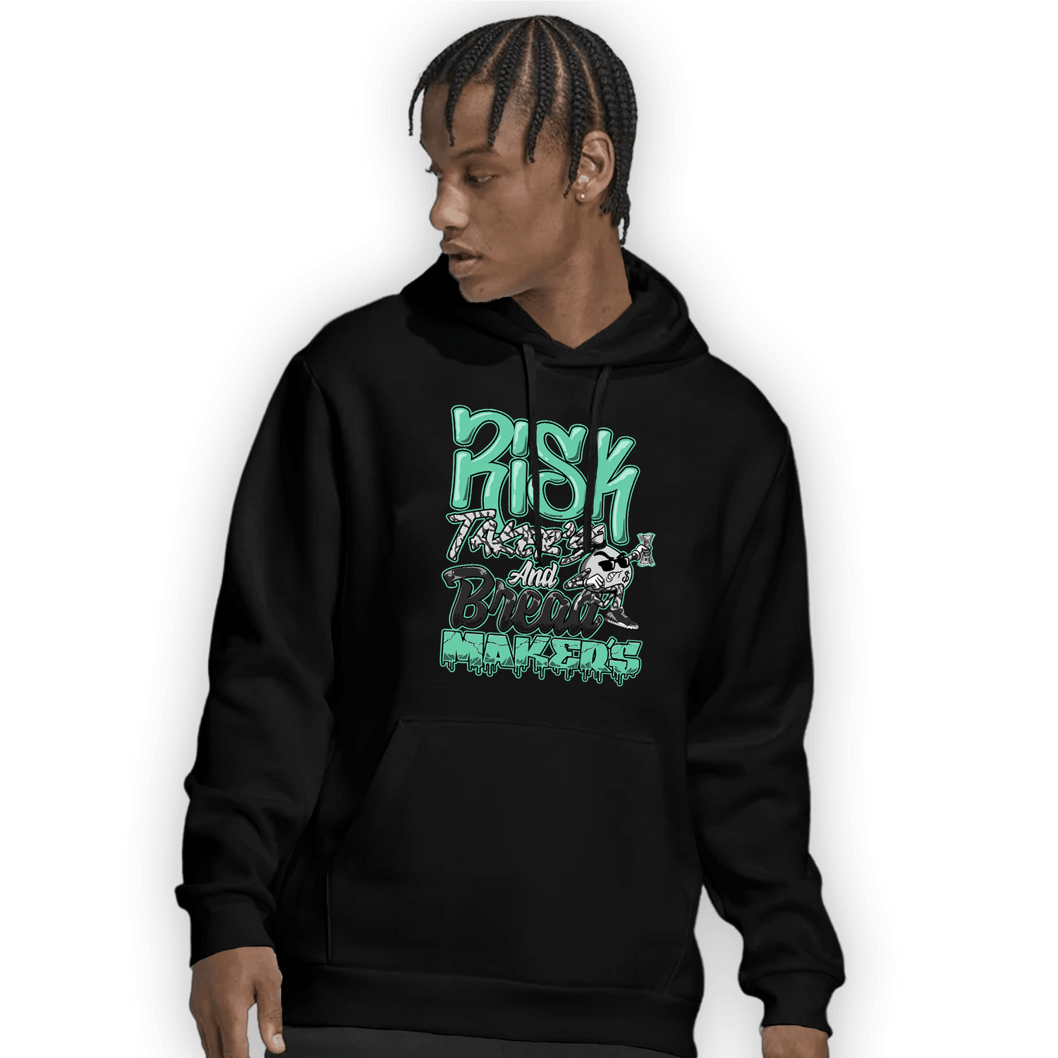 Green Glow 3s Hoodie Match Making Our Bread - NastyJamz
