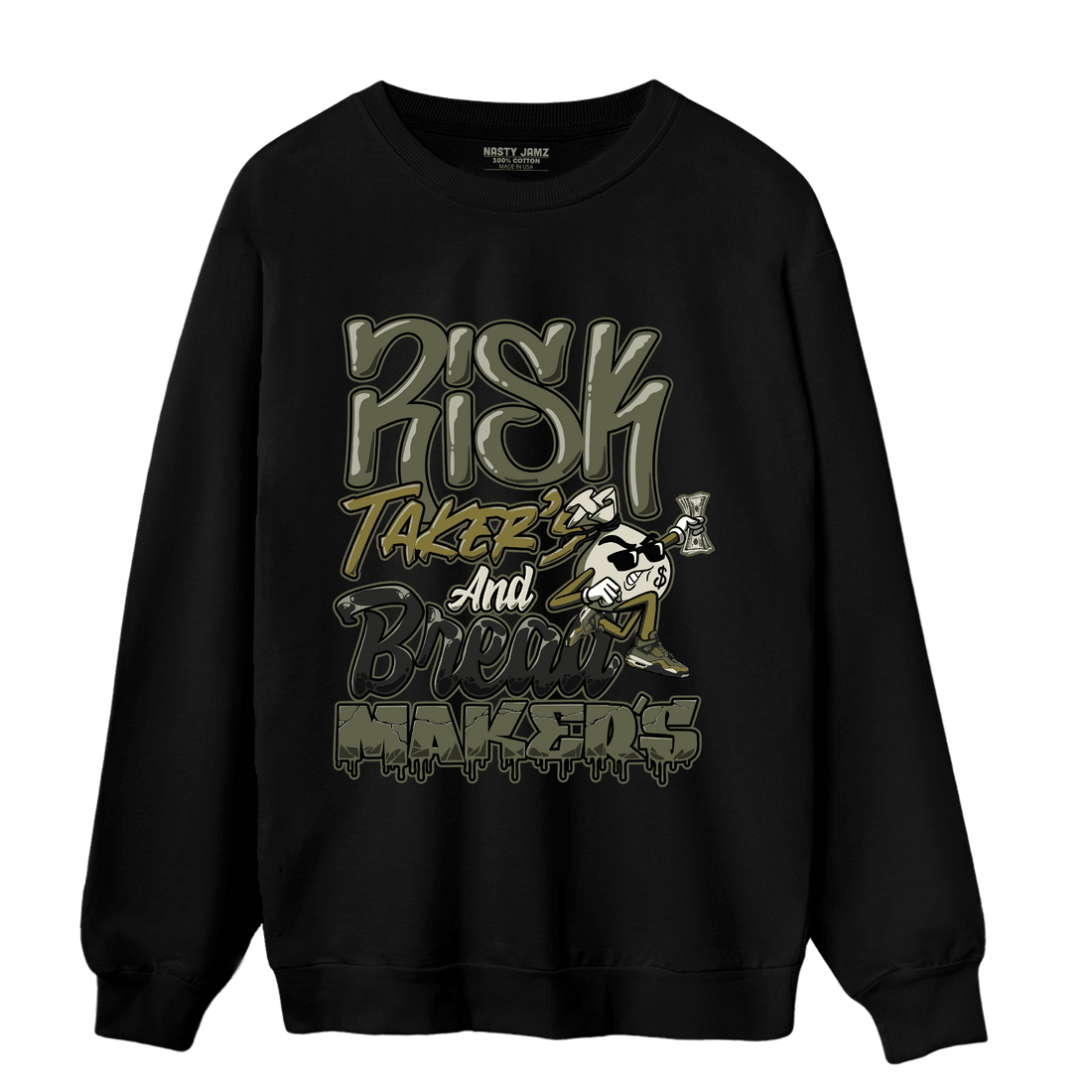 SE Craft Medium Olive 4s Sweatshirt Match Making Our Bread - NastyJamz