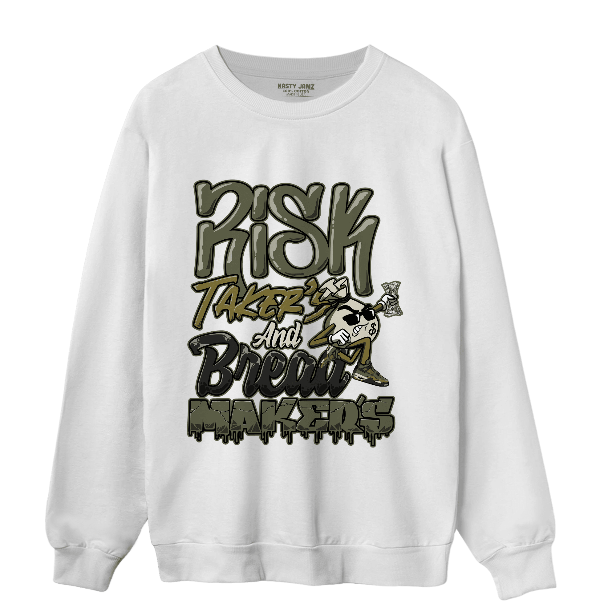 SE Craft Medium Olive 4s Sweatshirt Match Making Our Bread - NastyJamz