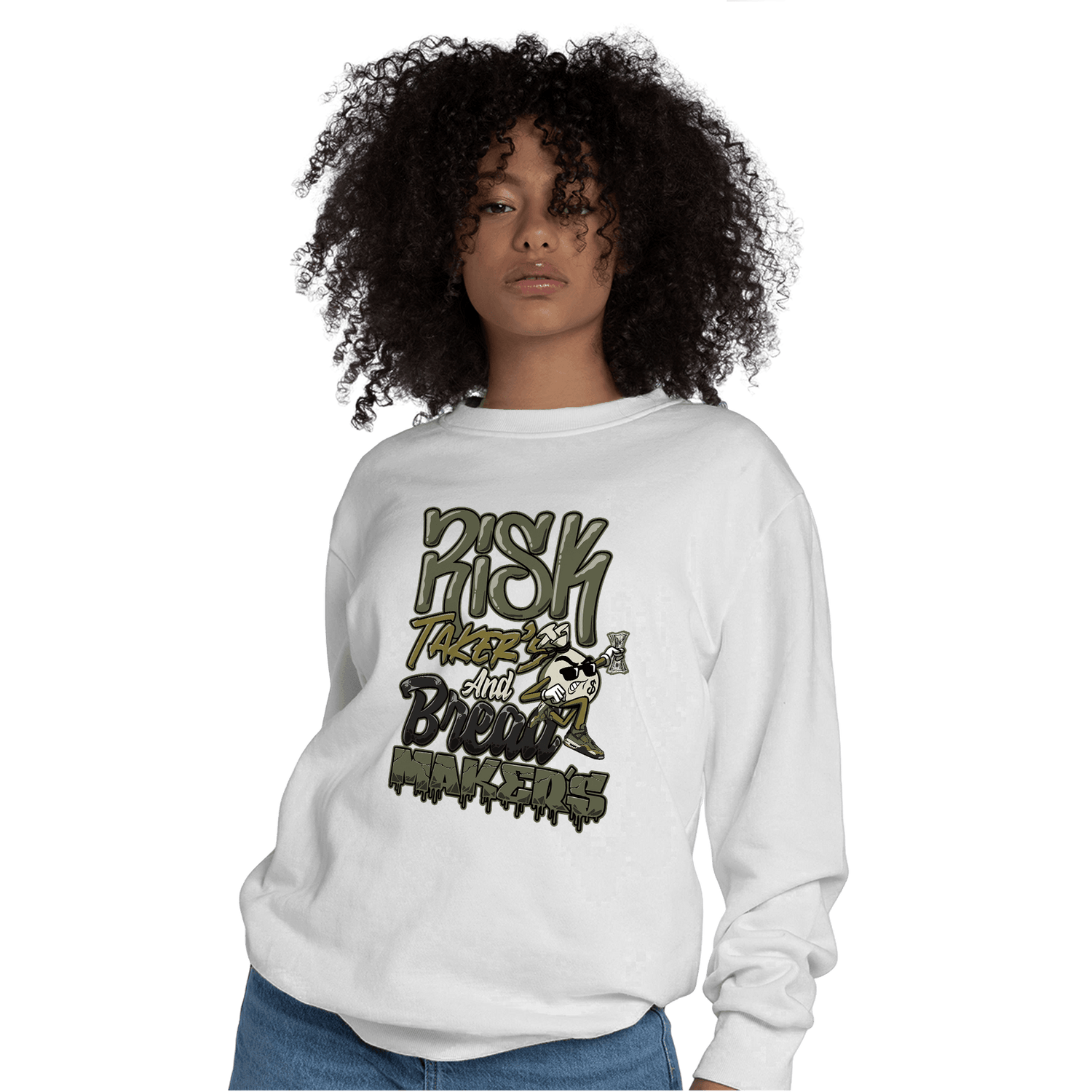 SE Craft Medium Olive 4s Sweatshirt Match Making Our Bread - NastyJamz