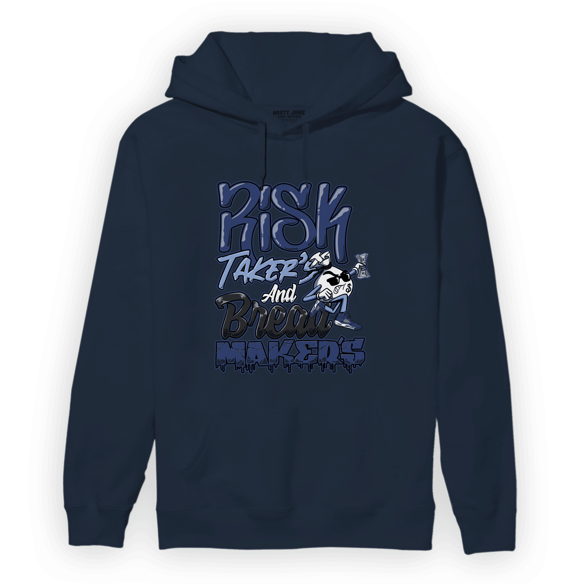 Midnight Navy 5s Hoodie Match Making Our Bread - NastyJamz