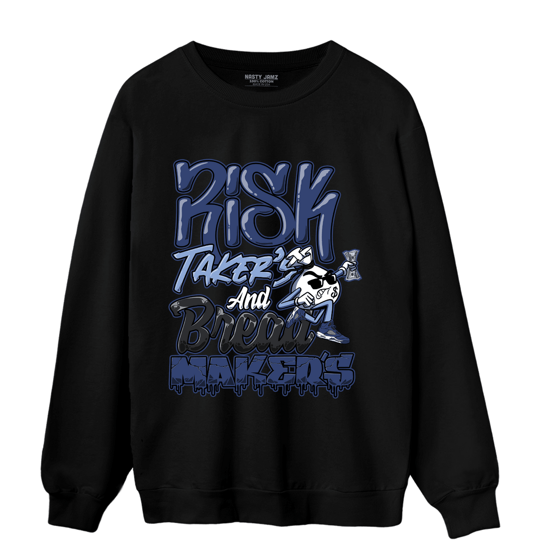 Midnight Navy 5s Sweatshirt Match Making Our Bread - NastyJamz