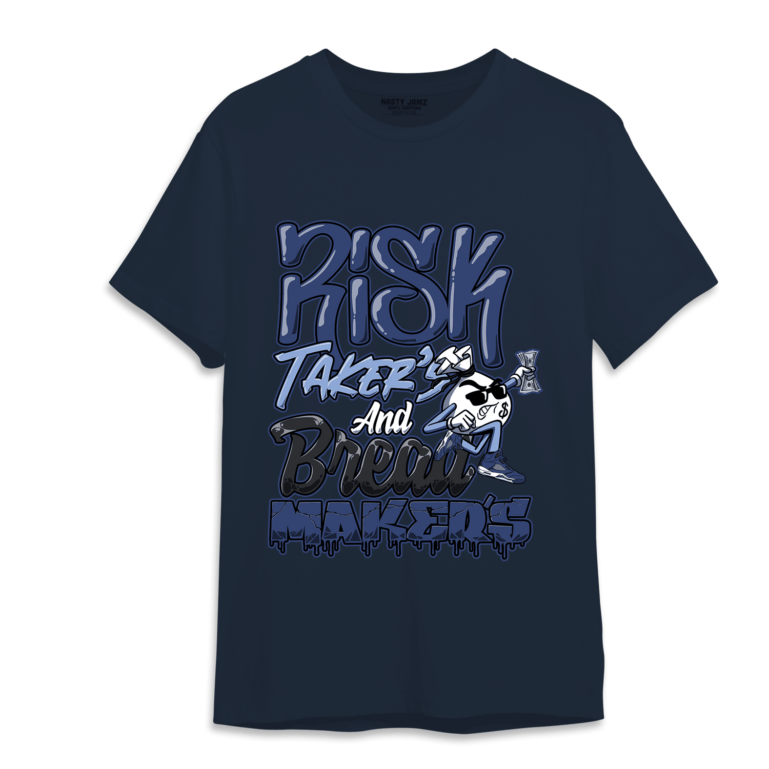 Midnight Navy 5s T Shirt Match Making Our Bread - NastyJamz