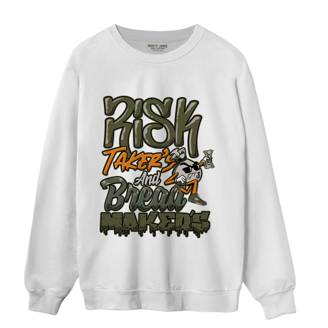 Olive 5s Sweatshirt Match Making Our Bread - NastyJamz