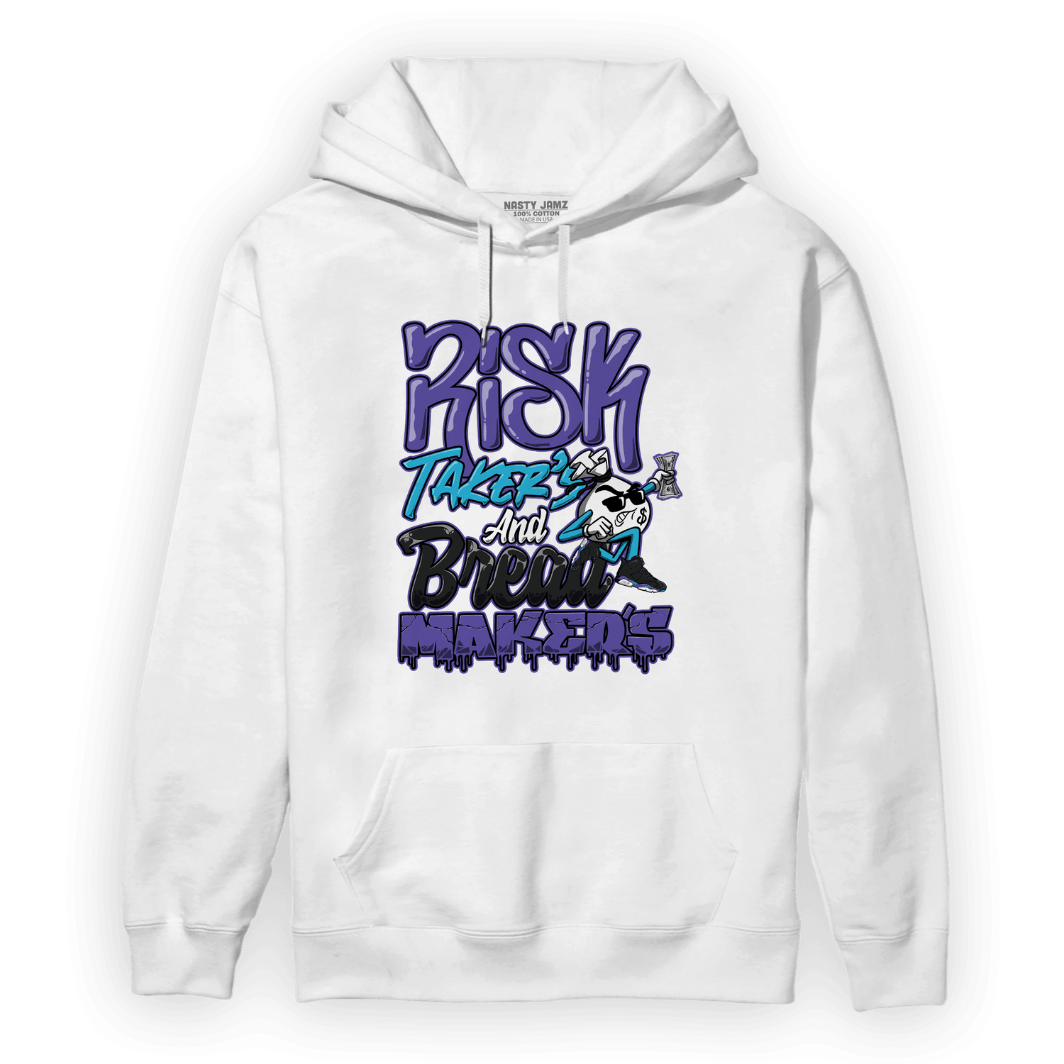 Aqua 6s Hoodie Match Making Our Bread - NastyJamz