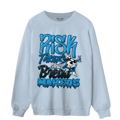 Powder Blue 9s Sweatshirt Match Making Our Bread - NastyJamz